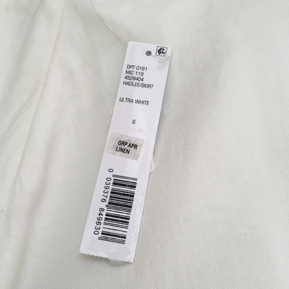 Antonio Melani Linen Blend A Line White Skirt - Picture 8 of 8